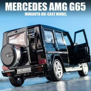 1:32 Mercedes-Benz G65 модель автомобиля из сплава, литая под давлением игрушка, внедорожники, акустооптический автомобиль с возможностью открытия двери, подарок для детей белый
