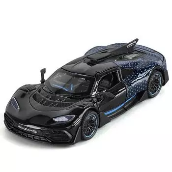 1/32 Mercedes-Benz ONE AMG Supercar Модель легкосплавного автомобиля Звук и свет Детская игрушка Коллекционные предметы Подарок на день рождения серебряный