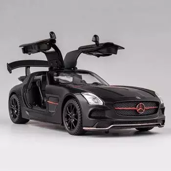1:32 Mercedes Benz SLS AMG супер спортивный автомобиль литой модели автомобиля звук и свет детская игрушка украшения мальчик подарок коллекция хобби белый