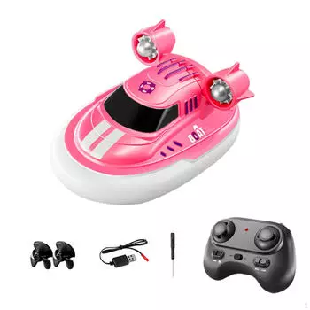 1/32 Мини RC лодка с дистанционным управлением и регулировкой скорости 2,4 ГГц Игрушка для ванны, лодки для игр на воде розовый