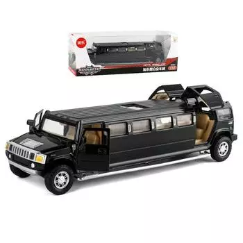 1/32 Модель автомобиля Hummar из сплава, высококачественная имитация, литая игрушка со звуком и светом, инерционные транспортные средства, декоративные игрушки для детей, подарок чёрный