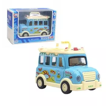 1/32 модель автомобиля-ресторана из сплава со светом и музыкой, игрушечный автомобиль с откатным механизмом, детский игрушечный автомобиль с откатным механизмом, украшение для детей ясельного возраста 1/32-Size:13*8*7cm синий