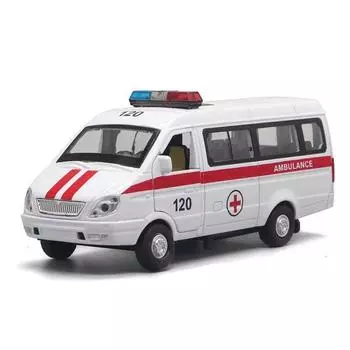 1/32 модель грузовика автомобиля скорой помощи со звуком, металлический автомобиль для коллекции, детская игрушка в подарок