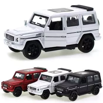 1:32 Моделирование Benz G63 SUV Jeep AMG Модель из сплава Автомобиль с откатным транспортным средством Игрушка для дома Декор Детский подарок чёрный