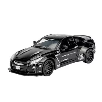 1/32 NISSAN GTR гоночный автомобиль литые модели и игрушечные транспортные средства игрушечные машинки бесплатная доставка детские игрушки для детей подарки мальчик игрушка чёрный