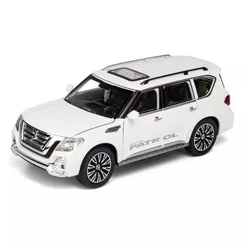 1/32 Nissan Patrol литой под давлением Y62 игрушечная модель автомобиля с багажником для путешествий звук и свет инерционный автомобиль коллекция детских игрушек белый