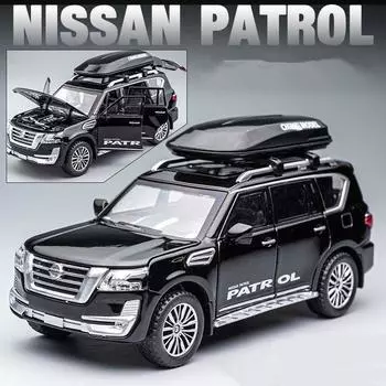1/32 Nissan Patrol SUV Alloy Car Model Diecast Metal Toy Off-road Vehicles Model Simulation Collection Sound and Light Kids Gift белый
