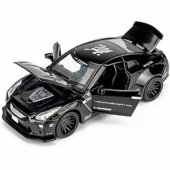 1/32 Nissan Skyline Ares GTR R34 R35 литой спортивный автомобиль модель игрушечный транспорт модель автомобиля имитационная коллекция детский подарок