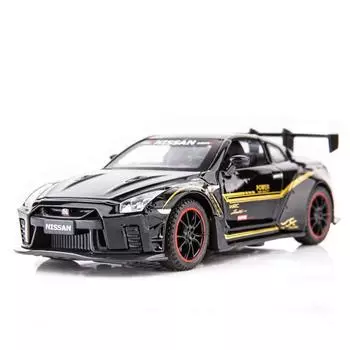 1/32 Nissan Skyline GTR R35 гоночная игрушечная модель автомобиля для детей RMZ CiTY литой сплав миниатюрная коллекция звука и света