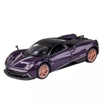 1/32 Pagani Huayra Dinastia Diecasts Игрушечные транспортные средства Модель автомобиля Сплав Мальчики Игрушечная машина Моделирование Звук Свет Коллекционные игрушки для детей Подарок фиолетовый