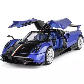 1/32 Pagani Huayra Supercar Diecasts & Toy Vehicles Металлическая модель автомобиля Амортизатор Звук Свет Коллекция Игрушечные машинки Подарок зелёный