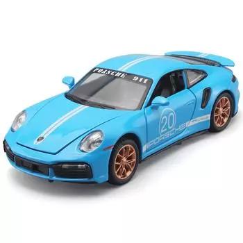 1/32 Porsche 911 Turbo-S Модель автомобиля Высокая имитация литые игрушки со звуком и светом инерционные транспортные средства украшения игрушки для детей чёрный