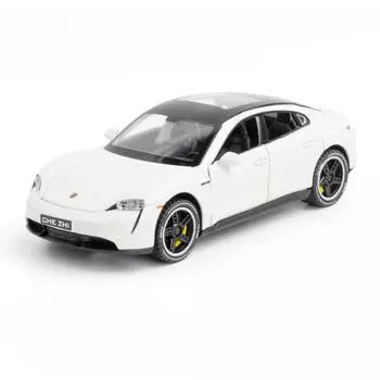 1/32 Porsche Taycan цинковый сплав литой автомобиль модель игрушка высокая имитация транспортного средства со звуком свет резиновые шины коллекция масштабная модель для мальчика