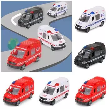 1/32 Пожарная машина Модель автомобиля Цинковый сплав цинка Инерционный автомобиль Игрушки Машина скорой помощи Игрушки Подарок для мальчика White-Ambulance