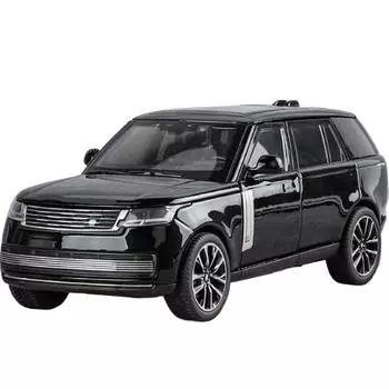 1/32 Range Rover Sv2022 Модель автомобиля из сплава с высокой имитацией, литые игрушки со звуком и светом, инерционные транспортные средства, декоративные игрушки чёрный