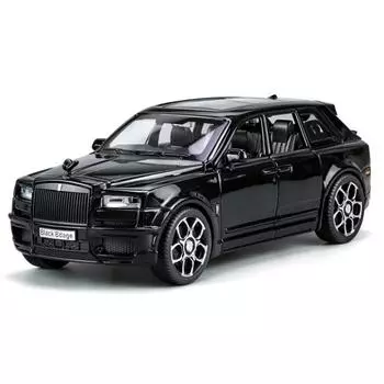 1/32 Rolls Royce SUV Cullinan Модель автомобиля из легкого сплава Литые модели игрушечных автомобилей Моделирование Звук и свет Коллекция Детские подарки чёрный