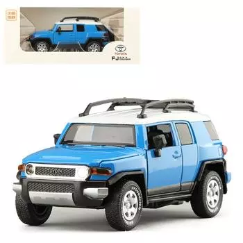 Модель автомобиля с откидной спинкой в масштабе 1/32, со звуком и светом, литая под давлением коллекция игрушечных автомобилей для Toyota FJ Cruiser 1/32-Size:15*6.5*6cm