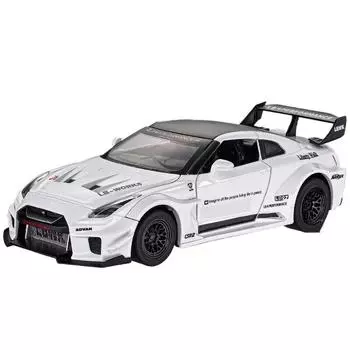 1/32 Skyline Ares Nissan GTR CSR2 литая спортивная модель автомобиля из металла игрушка в подарок 1/32-Size:16*7*4.5cm белый