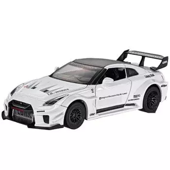 1/32 Skyline Ares Nissan GTR CSR2 литая спортивная модель автомобиля из металла игрушка в подарок 1/32-Size:16*7*4.5cm