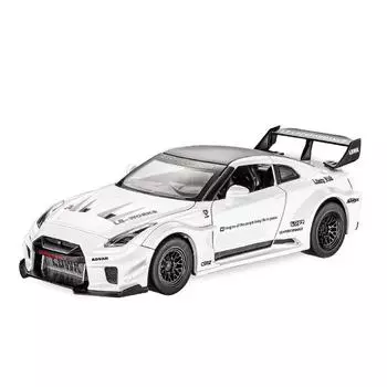 1/32 Skyline Ares Nissan GTR CSR2 литой спортивный автомобиль модель литой металл гоночный автомобиль имитация звука и света детская игрушка подарок