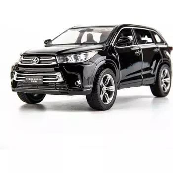 1/32, совместим с моделью Highlander AMG, игрушечный автомобиль из литого сплава с откидной спинкой, звуком и светом, открытая дверь для детей, подарок 1/32-Size:15*7*5.5cm