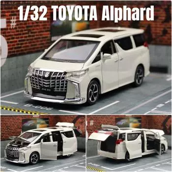 1/32 TOYOTA Alphard MPV Car Toy for Children Diecast Van Model Vehicle Miniature Pull Back Sound & Light Collection Gift Boy белый