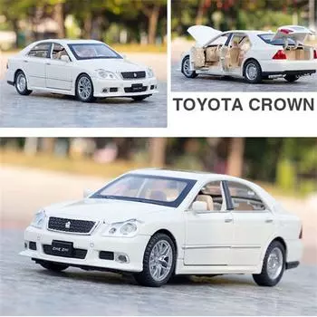 1:32 Toyota Crown, классический автомобиль, модель автомобиля из сплава, литье под давлением и игрушка, металлическая модель автомобиля, имитация звука и света, коллекция игрушек в подарок