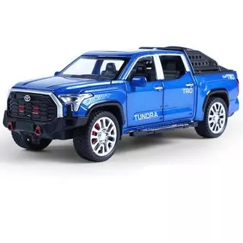 1/32 Toyota Tundra Alloy Pickup Модель автомобиля Литой металлический игрушечный внедорожник Модель автомобиля Высокая имитация Звук и свет Детские подарки