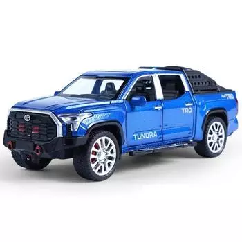 1/32 Toyota Tundra Alloy Pickup Модель автомобиля Литой игрушечный металлический внедорожник Модель автомобиля Моделирование Звук и свет Детская игрушка в подарок