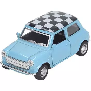 1/32 Винтажный автомобиль с отступом, винтажный автомобиль с шахматной сеткой, легкий прочный изысканный сплав Симпатичная модель автомобиля Легко играть для коллекции моделей автомобилей 1/32-Size:11*5.1*5cm синий