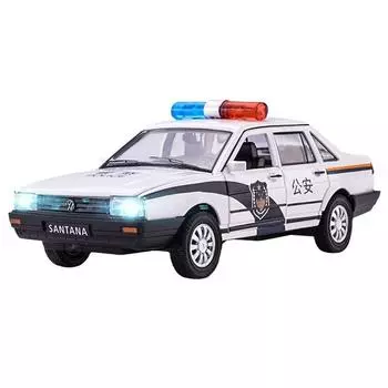 1:32 Volkswagen Santana Simulation Alloy Acousto-optic Huili Children s Car Boy Toy Car Decorations белый