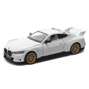 1-34 BMW CSL3.0 имитация легкосплавного автомобиля со звуком и светом, возвратная сила может открыть дверь, игрушка белый