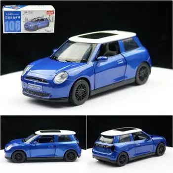 1/34 BMW Mini Cooper Модель автомобиля из литого металла Классические транспортные средства Модель автомобиля Высокая имитация Миниатюрный масштаб Коллекция Детские подарки красный