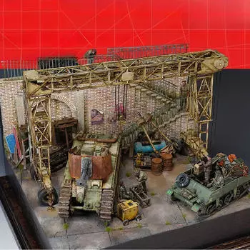 1/35 Building Model Kit Архитектура DIY Сцена Незаконченная 1:Мастер-класс по диораме 35 масштаба на открытом воздухе