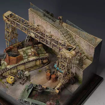 1/35 Building Model Kit DIY Scene Незаконченная диорама Микропейзаж Неокрашенный макет пейзажа Песок