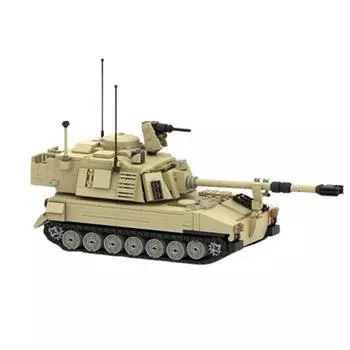 1:35 масштаб военный строительный блок M109 гусеничная мобильная артиллерийская установка кирпичная сборка модель коллекция дисплей головоломка детские игрушки подарки