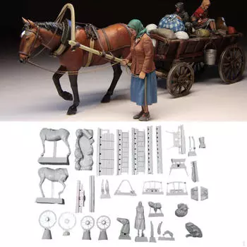 1/35 Resin Figure Collection Unassembled and Unpainted Kit Russian Refugees Woman Children