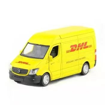 1/36 Benz DHL Express Delivery Truck Модель Игрушечный Sprinter MPV Бизнес Транспортное средство Литой Сплав Статическая Имитационная Модель Для Мальчиков Подарки жёлтый