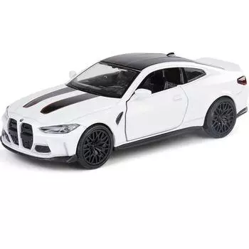 1/36 BMW M4 CSL игрушечная машинка миниатюрная модель RMZ CiTY Free Wheels Pull Back литая литая коллекция из сплава подарок для детей мальчик белый