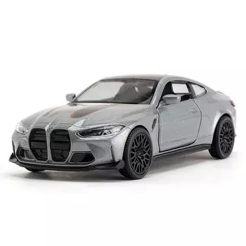 1/36 BMW M4 CSL Металлическая игрушечная машина из сплава Литые игрушечные машины Модель автомобиля Модель автомобиля для детей серый