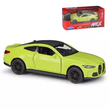 1/36 BMW M4 G82 Sedan игрушечная модель автомобиля для детей Welly Diecast Metal Vehicle Miniature Pull Back Collection Gift for Boys Kids жёлтый