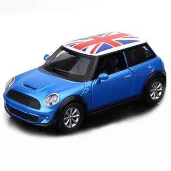 1/36 BMW Mini Cooper Alloy Classic Car Creative Collection Детская игрушка в подарок G24 синий