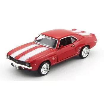 1/36 Camaro SS 1969 Модель автомобиля Копия, масштабная металлическая миниатюрная художественная модель, декор интерьера транспортного средства, литая под давлением, рождественский подарок, игрушка для мальчика красный