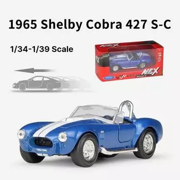 1/36 Ford Shelby Cobra 427 S/C Ретро игрушечная машинка Модель WELLY Литой автомобиль Миниатюрный инерционный классический коллекционный подарок для детей синий