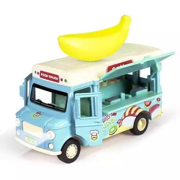 1/36 игрушечные машинки из сплава, креативные декоративные модели грузовиков с едой со звуком и светом, для детей, девочек и мальчиков 1/36-Size:11*5*4cm жёлтый/синий