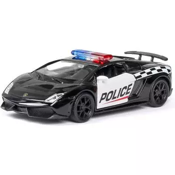 1/36 Lambor LP570-4 Gallardo Police, высокая имитация литья под давлением автомобиля, модель автомобиля из металлического сплава, детские игрушки, коллекция подарков 1/36-Size:12.7*5.7*3.5cm чёрный/белый