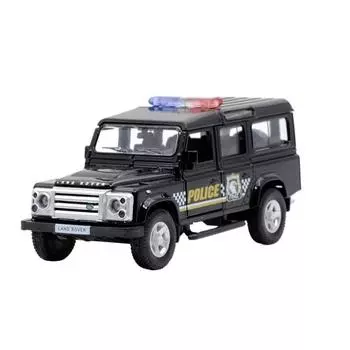 1/36 Land Rover Defender SUV полицейская игрушечная машина из сплава, литая под давлением модель автомобиля, игрушка с отступом для детей, подарки, коллекция игрушек 1/36-Size:12.5*5.5*5.5cm чёрный
