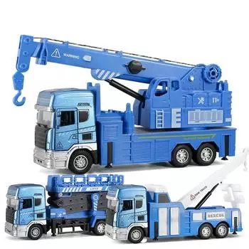 1:36 литой под давлением сплав инженерная модель автомобиля игровой набор имитация пожарной игры спасательная вышка автомобиль эхо звук свет детский подарок на день рождения B158
