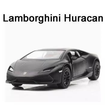1/36 масштаб Lamborgn Huracan металлическая модель автомобиля игрушечная литая модель суперкара литой игрушечный автомобиль с инерционным механизмом для детей с коробкой чёрный