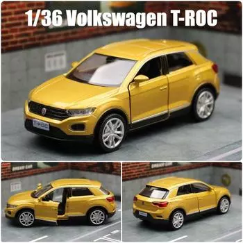 1/36 масштаб T-Roc игрушечная модель автомобиля 5 RMZ CiTY литой сплав спортивный внедорожник миниатюрный автомобиль инерционный коллекционный подарок для мальчика золотой